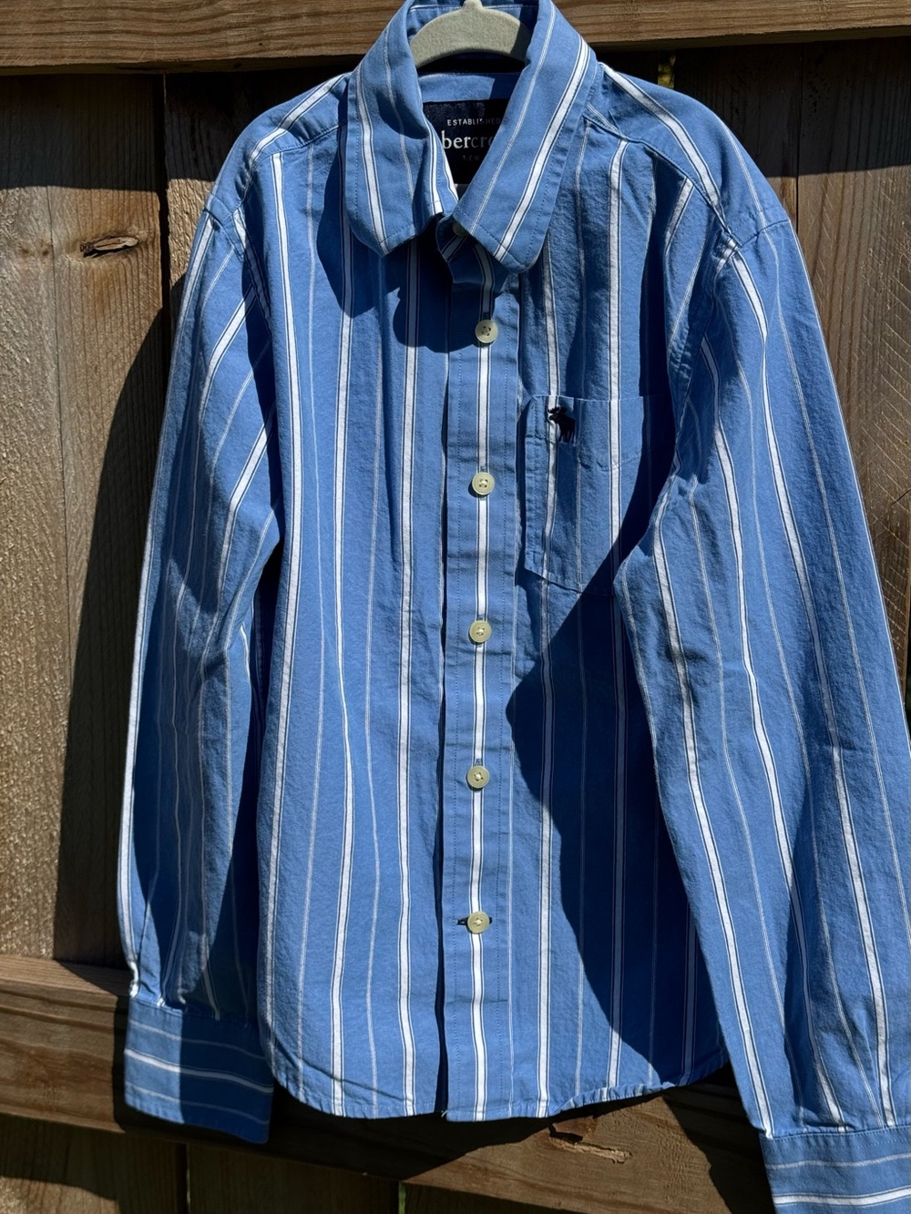 Vintage 90’s Abercrombie Pin Stripe Button Down Dress Shirt Boy’s Small Classic